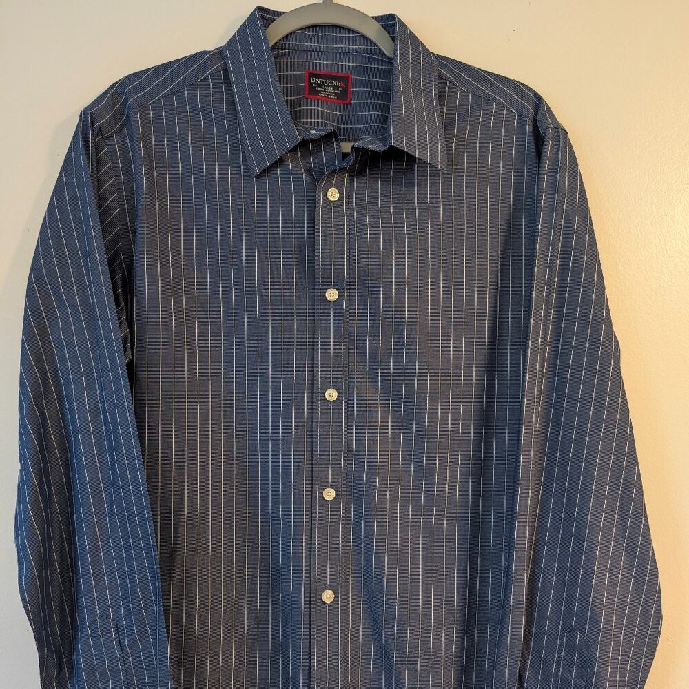 Untuck it long sleeve striped shirt